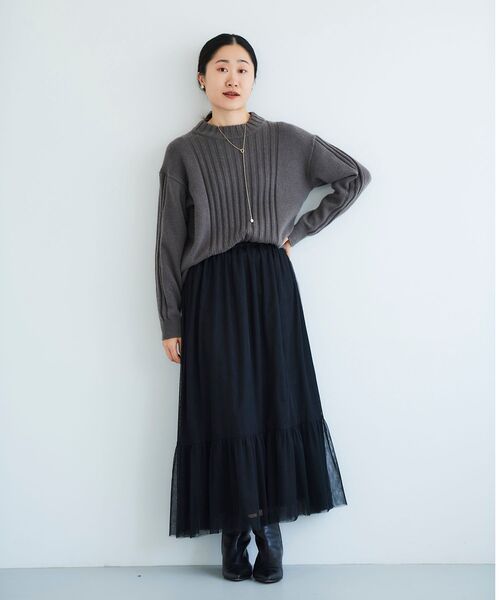 le.coeur blanc（ルクールブラン）の「ボトルネックリブデザインニット（ニット/セーター・レディース・ブラウン/ベージュ・38）」の14枚目の写真