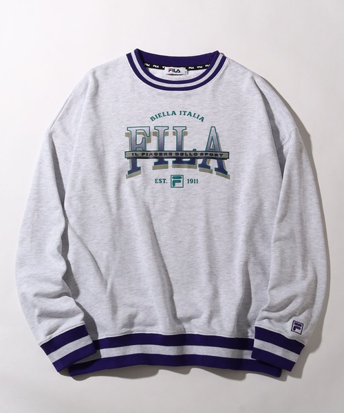 FILA(フィラ)の「【FILA/フィラ】カラーリブ ヴィンテージロゴ スウェット トレーナー(スウェット・メンズ・アッシュグレー/グリーン/ネイビー・LL/M/L)」の3枚目の写真