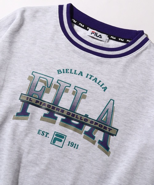 FILA(フィラ)の「【FILA/フィラ】カラーリブ ヴィンテージロゴ スウェット トレーナー(スウェット・メンズ・アッシュグレー/グリーン/ネイビー・LL/M/L)」の4枚目の写真