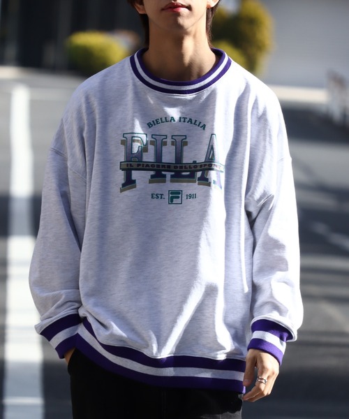 FILA(フィラ)の「【FILA/フィラ】カラーリブ ヴィンテージロゴ スウェット トレーナー(スウェット・メンズ・アッシュグレー/グリーン/ネイビー・LL/M/L)」の15枚目の写真