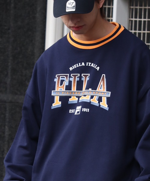 FILA(フィラ)の「【FILA/フィラ】カラーリブ ヴィンテージロゴ スウェット トレーナー(スウェット・メンズ・アッシュグレー/グリーン/ネイビー・LL/M/L)」の21枚目の写真