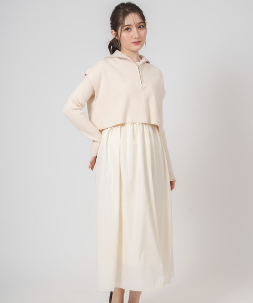 NOELA（ノエラ）の「ハーフジップレイヤードドッキングワンピ