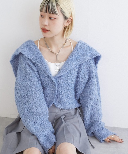 w closet（ダブルクローゼット）の「ふさふさセーラーカーディガン
