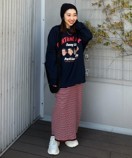 RODEO CROWNS WIDE BOWL(ロデオクラウンズワイドボウル)の「ボーダーリブニット スカート(スカート・レディース・レッド系その他/ブルー系その他3・FREE)」の21枚目の写真