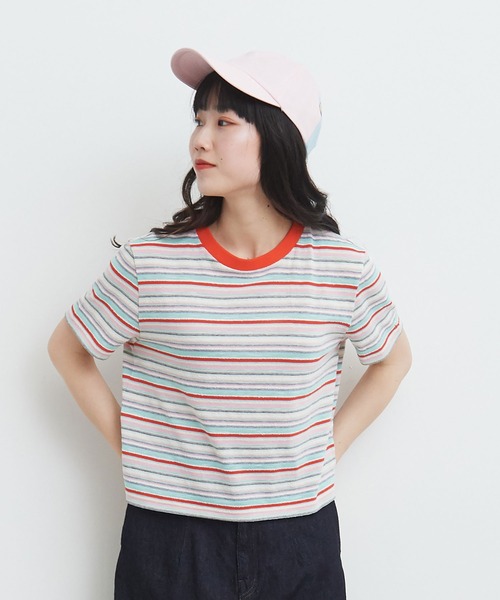 bulle de savon（ビュルデサボン）の「マルチボーダー Tシャツ（T