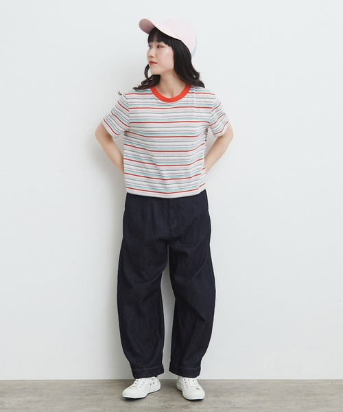 bulle de savon(ビュルデサボン)の「マルチボーダー Tシャツ(Tシャツ/カットソー・レディース・レッド/ベージュ/チャコールグレー/マルチ・FREE)」の11枚目の写真