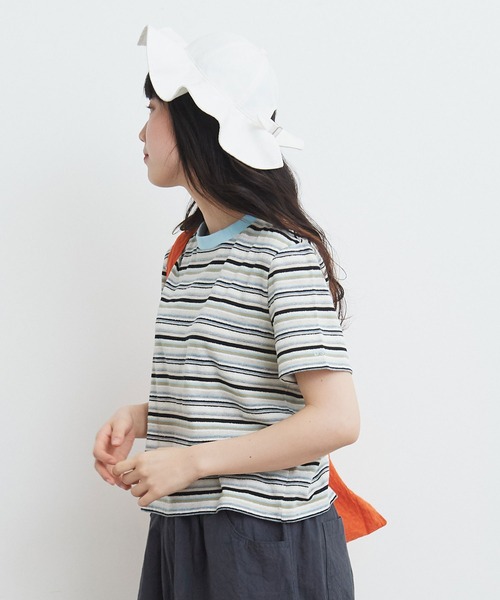 bulle de savon(ビュルデサボン)の「マルチボーダー Tシャツ(Tシャツ/カットソー・レディース・レッド/ベージュ/チャコールグレー/マルチ・FREE)」の8枚目の写真