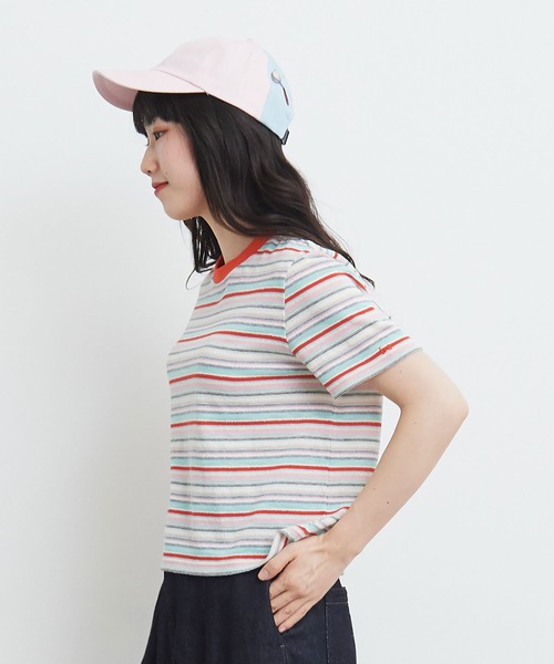 bulle de savon(ビュルデサボン)の「マルチボーダー Tシャツ(Tシャツ/カットソー・レディース・レッド/ベージュ/チャコールグレー/マルチ・FREE)」の20枚目の写真