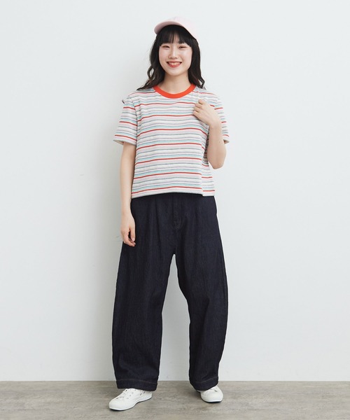 bulle de savon(ビュルデサボン)の「マルチボーダー Tシャツ(Tシャツ/カットソー・レディース・レッド/ベージュ/チャコールグレー/マルチ・FREE)」の22枚目の写真