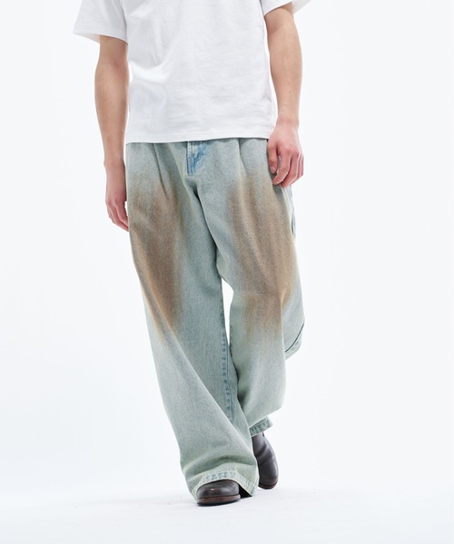 セール】2tuck wide denim / ツータックワイドデニム（デニムパンツ