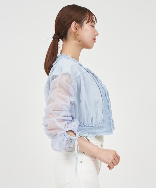 ROYAL PARTY（ロイヤルパーティー）の「デニムチュールブルゾン