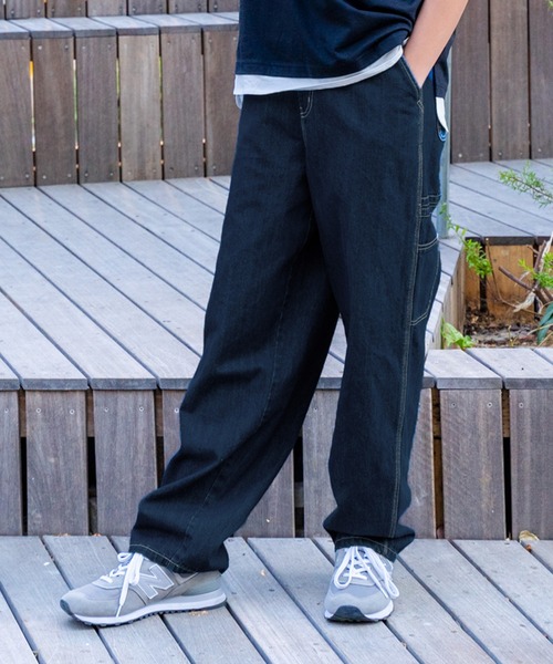 GLAZOS(グラソス)の「デニム・配色ステッチペインターパンツ(その他パンツ・キッズ・ブラック/サックスブルー/インディゴブルー・170cm/160cm/150cm/140cm)」の3枚目の写真