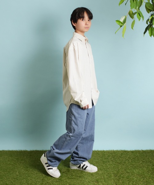 GLAZOS(グラソス)の「デニム・配色ステッチペインターパンツ(その他パンツ・キッズ・ブラック/サックスブルー/インディゴブルー・170cm/160cm/150cm/140cm)」の5枚目の写真