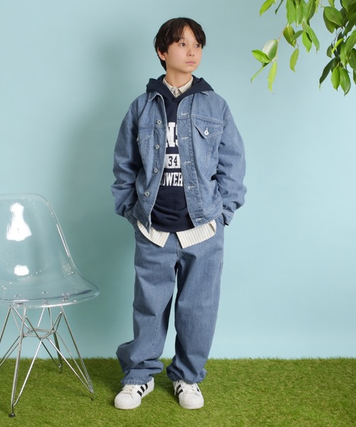 GLAZOS(グラソス)の「デニム・配色ステッチペインターパンツ(その他パンツ・キッズ・ブラック/サックスブルー/インディゴブルー・170cm/160cm/150cm/140cm)」の6枚目の写真