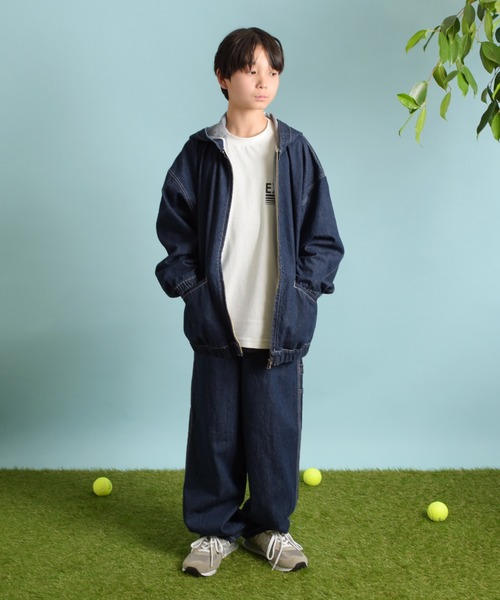 GLAZOS(グラソス)の「デニム・配色ステッチペインターパンツ(その他パンツ・キッズ・ブラック/サックスブルー/インディゴブルー・170cm/160cm/150cm/140cm)」の13枚目の写真