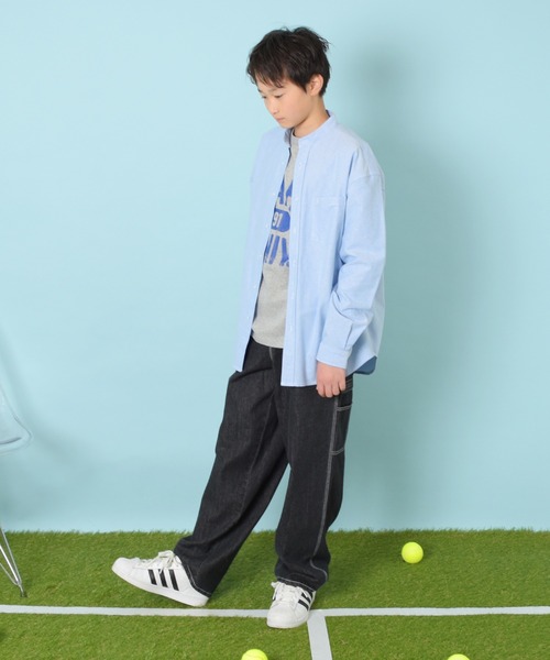 GLAZOS(グラソス)の「デニム・配色ステッチペインターパンツ(その他パンツ・キッズ・ブラック/サックスブルー/インディゴブルー・170cm/160cm/150cm/140cm)」の8枚目の写真