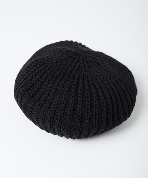 RACAL（ラカル）の「Fold Line Knit Beret ガーター編みバックプリーツニットベレータム（ニットキャップ/ビーニー・メンズ・ベージュ/ブラック/オリーブ・FREE）」の7枚目の写真