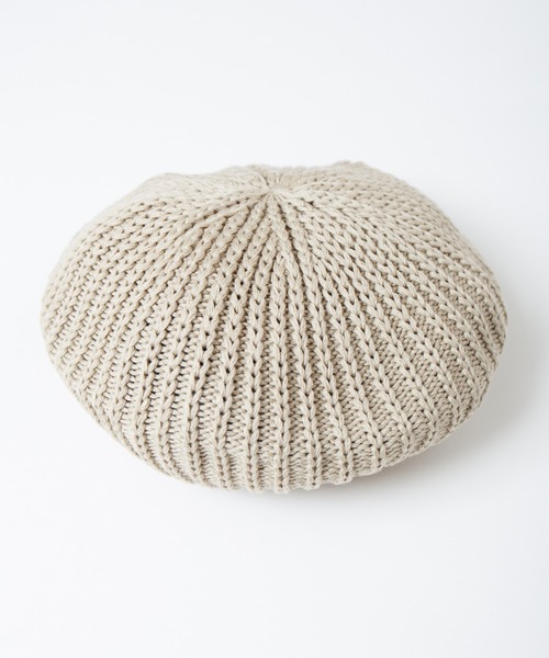 RACAL（ラカル）の「Fold Line Knit Beret ガーター編みバックプリーツニットベレータム（ニットキャップ/ビーニー・メンズ・ベージュ/ブラック/オリーブ・FREE）」の8枚目の写真