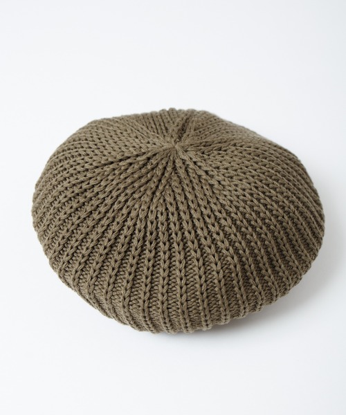 RACAL（ラカル）の「Fold Line Knit Beret ガーター編みバックプリーツニットベレータム（ニットキャップ/ビーニー・メンズ・ベージュ/ブラック/オリーブ・FREE）」の9枚目の写真