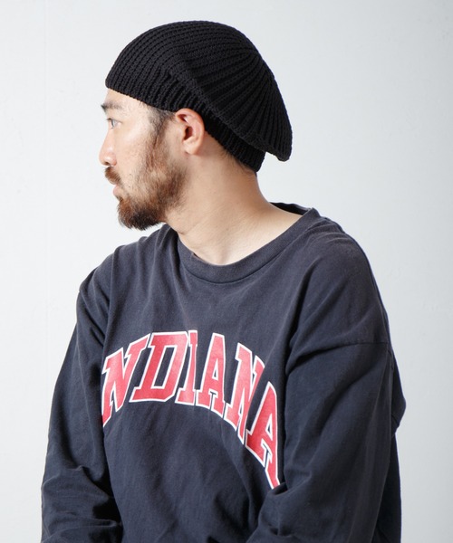 RACAL（ラカル）の「Fold Line Knit Beret ガーター編みバックプリーツニットベレータム（ニットキャップ/ビーニー・メンズ・ベージュ/ブラック/オリーブ・FREE）」の17枚目の写真