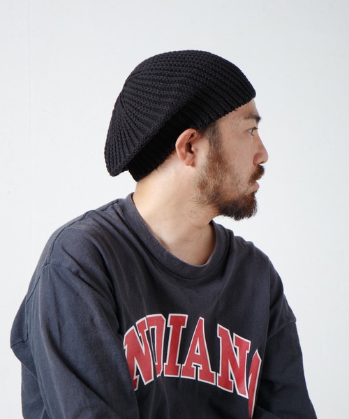 RACAL（ラカル）の「Fold Line Knit Beret ガーター編みバックプリーツニットベレータム（ニットキャップ/ビーニー・メンズ・ベージュ/ブラック/オリーブ・FREE）」の20枚目の写真