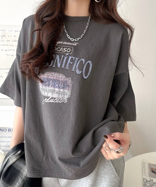 Java（ジャバ）の「【ロンT登場！】《JaVaジャバコラボ》ゆるっとカジュアルに着こなす。綿100%ピグメント加工グラフィックプリントTシャツ＆ロンT(半袖)(長袖)（Tシャツ/カットソー・レディース・A/E/C/D/B/G/F/ブラック系2/ブラック系3/ブラック系1・LARGE/MEDIUM/SMALL/X-LARGE）」の22枚目の写真