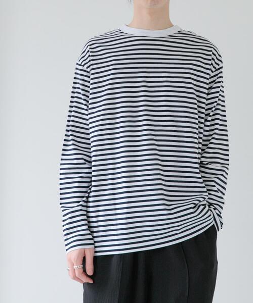 FORK&SPOON(フォークアンドスプーン)の「FORK&SPOON ボーダーロングスリーブTシャツ(Tシャツ/カットソー・メンズ・ブラック系その他/ブルー系その他/ホワイト系その他・4/5)」の2枚目の写真