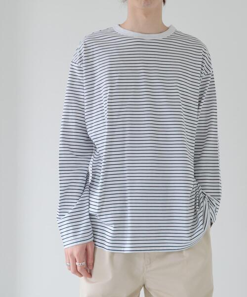 FORK&SPOON(フォークアンドスプーン)の「FORK&SPOON ボーダーロングスリーブTシャツ(Tシャツ/カットソー・メンズ・ブラック系その他/ブルー系その他/ホワイト系その他・4/5)」の22枚目の写真