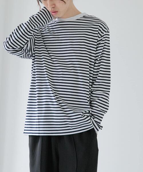 FORK&SPOON(フォークアンドスプーン)の「FORK&SPOON ボーダーロングスリーブTシャツ(Tシャツ/カットソー・メンズ・ブラック系その他/ブルー系その他/ホワイト系その他・4/5)」の12枚目の写真
