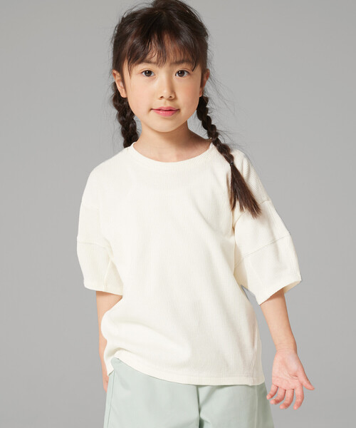 COMME CA ISM（コムサイズム）の「ランタンスリーブTシャツ（Tシャツ/カットソー・キッズ・ミント/アイボリー・100cm/110cm/120cm/130cm/140cm/150cm）」の2枚目の写真