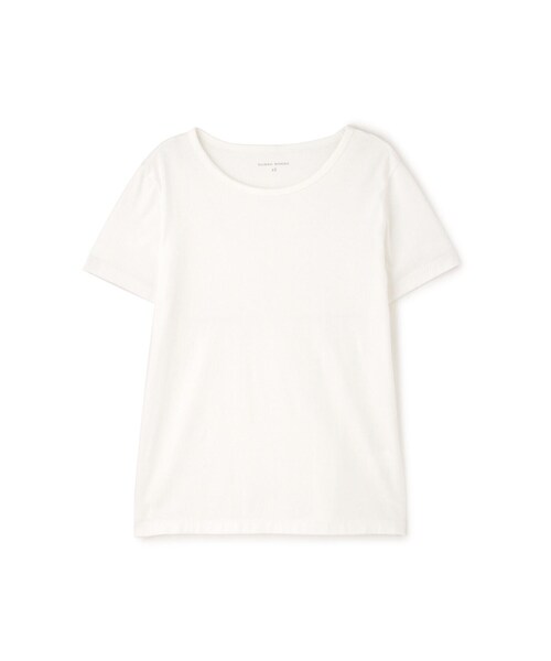 human woman(ヒューマンウーマン)の「◆オーガニック綿天竺半袖Tシャツ(Tシャツ/カットソー・レディース・ネイビー/ホワイト・LARGE/MEDIUM)」の5枚目の写真