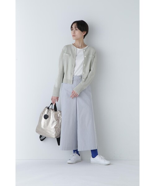 human woman(ヒューマンウーマン)の「◆オーガニック綿天竺半袖Tシャツ(Tシャツ/カットソー・レディース・ネイビー/ホワイト・LARGE/MEDIUM)」の7枚目の写真