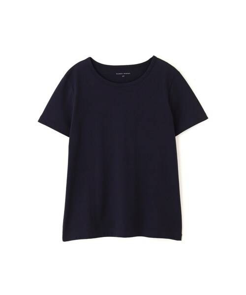 human woman(ヒューマンウーマン)の「◆オーガニック綿天竺半袖Tシャツ(Tシャツ/カットソー・レディース・ネイビー/ホワイト・LARGE/MEDIUM)」の11枚目の写真