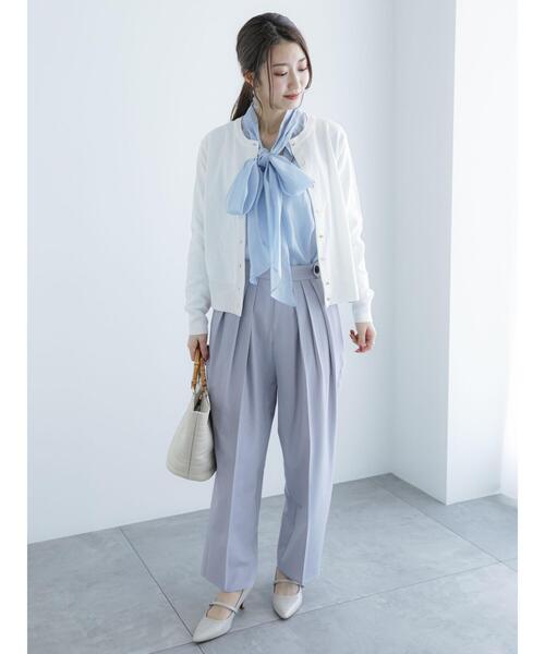 Te chichi(テチチ)の「12G金釦天竺クルーカーディガン(カーディガン/ボレロ・レディース・ブラック/オフホワイト/ブルー/グレー/ピンク・F)」の17枚目の写真