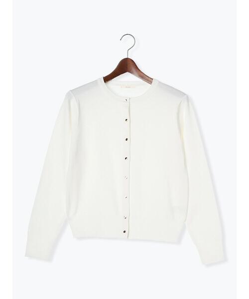 Te chichi(テチチ)の「12G金釦天竺クルーカーディガン(カーディガン/ボレロ・レディース・ブラック/オフホワイト/ブルー/グレー/ピンク・F)」の6枚目の写真