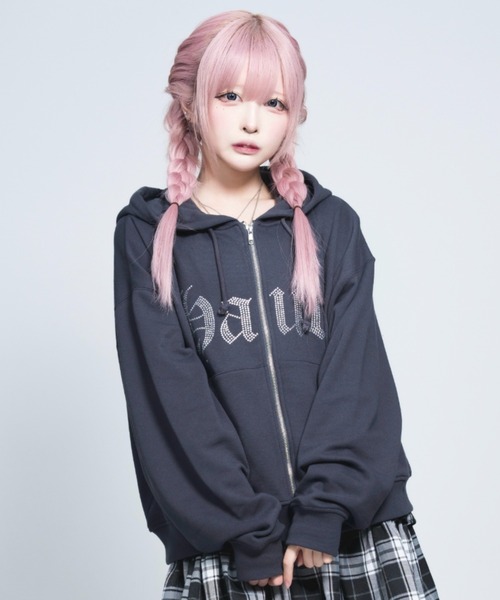 Hauls（ハウルズ）の「きらきら☆ラインストーンZIPパーカー（パーカー
