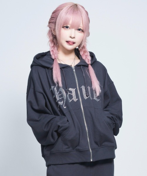 Hauls（ハウルズ）の「きらきら☆ラインストーンZIPパーカー（パーカー