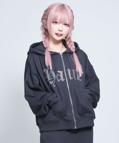 Hauls（ハウルズ）の「きらきら☆ラインストーンZIPパーカー（パーカー