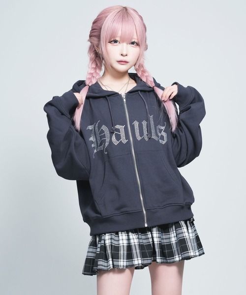 Hauls（ハウルズ）の「きらきら☆ラインストーンZIPパーカー（パーカー