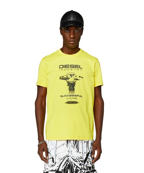 DIESEL（ディーゼル）の「メンズ Tシャツ T-DIEGOR-K69（Tシャツ/カットソー・メンズ・イエロー/ホワイト/ブラック・SMALL/MEDIUM/LARGE/X-LARGE/XX-LARGE/X-SMALL/XXX-LARGE）」の4枚目の写真