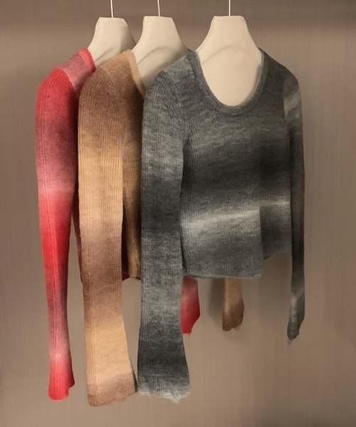 LAFFMO（ラフモ）の「グラデーションリブニット（ニット/セーター・レディース・ブラウン/レッド/グレー・F）」の17枚目の写真