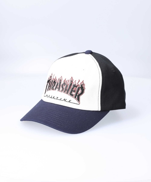 THRASHER（スラッシャー）の「【thrasher】ファイヤーロゴキャップ（キャップ・メンズ・ブラック/ブラック×ブルー/ブラック×グレー・フリー）」の3枚目の写真