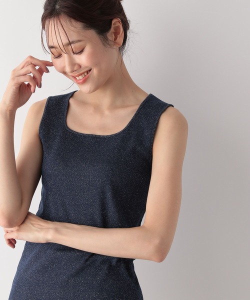 GLOBAL WORK（グローバルワーク）の「Beauteeラメタンク/987162（タンクトップ・レディース・アイボリー/ダークブルー/ブラウン/ブラック/ライトグレー/ブラック×シルバー/ネイビー・MEDIUM/LARGE）」の7枚目の写真