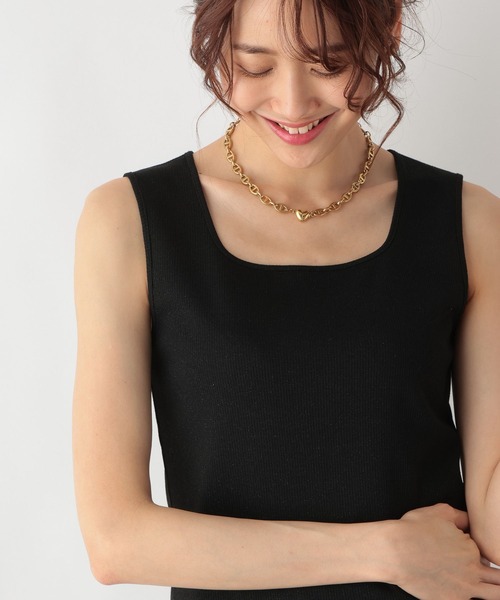 GLOBAL WORK（グローバルワーク）の「Beauteeラメタンク/987162（タンクトップ・レディース・アイボリー/ダークブルー/ブラウン/ブラック/ライトグレー/ブラック×シルバー/ネイビー・MEDIUM/LARGE）」の2枚目の写真