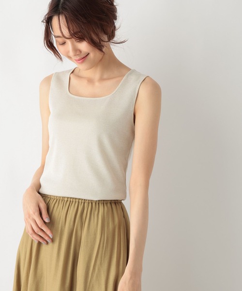 GLOBAL WORK（グローバルワーク）の「Beauteeラメタンク/987162（タンクトップ・レディース・アイボリー/ダークブルー/ブラウン/ブラック/ライトグレー/ブラック×シルバー/ネイビー・MEDIUM/LARGE）」の21枚目の写真