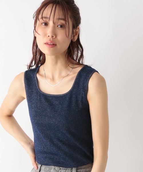 GLOBAL WORK（グローバルワーク）の「Beauteeラメタンク/987162（タンクトップ・レディース・アイボリー/ダークブルー/ブラウン/ブラック/ライトグレー/ブラック×シルバー/ネイビー・MEDIUM/LARGE）」の10枚目の写真