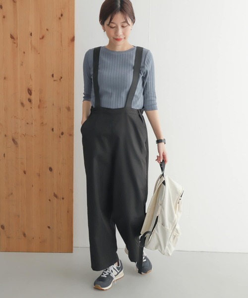 URBAN RESEARCH DOORS(アーバンリサーチドアーズ)の「add fabricsサスペンダーパンツ(サロペット/オーバーオール・レディース・チャコールグレー/ブラック・SMALL/MEDIUM)」の6枚目の写真