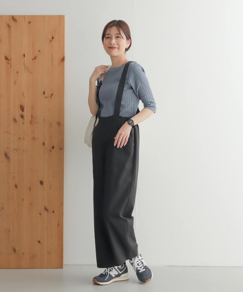 URBAN RESEARCH DOORS(アーバンリサーチドアーズ)の「add fabricsサスペンダーパンツ(サロペット/オーバーオール・レディース・チャコールグレー/ブラック・SMALL/MEDIUM)」の9枚目の写真