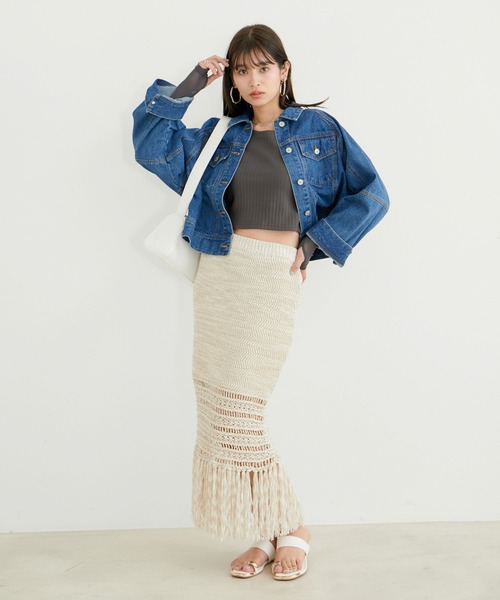 VIS（ビス）の「ショルダーカットアウトショート丈プルオーバー（Tシャツ/カットソー・レディース・チャコールグレー/ホワイト/オレンジ系その他2・FREE）」の19枚目の写真