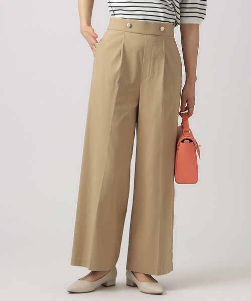 DRESKIP（ドレスキップ）の「◆【M-LL/無理せずキレイ/洗える】モッツァレラストレッチ ワイドパンツ（その他パンツ・レディース・ブルー/ブラック/ベージュ・02/03/04）」の3枚目の写真